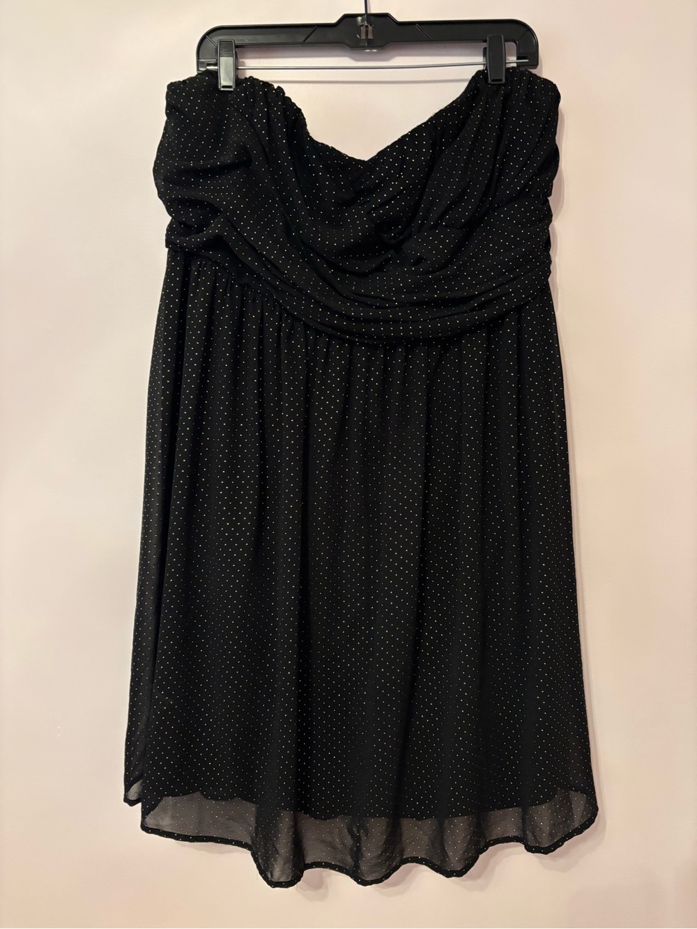 Lane Bryant Strapless Black and Gold Polka Dot Dress Size 20 22